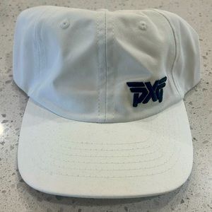 PXG adjustable, unstructured hat white in color.
